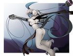  absol abstract_background angry anthro armor bikini breasts butt censer chain claws clothed clothing female hair long_tail nintendo pink_eyes pok&#233;mon pok&#233;morph pok&eacute;mon pok&eacute;morph short_hair side_boob skimpy solo swimsuit tight_clothing toe_claws tsampikos video_games weapon 