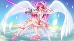  angel_wings bike_shorts blush bug butterfly cloud cure_dream cure_fleuret day energy_sword gloves hair_rings highres insect long_hair magical_girl open_mouth pink_eyes pink_hair pink_shorts precure shining_dream shorts shorts_under_skirt skirt sky solo sword takebi wallpaper weapon wings yes!_precure_5 yumehara_nozomi 