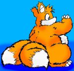  anthro canine chubby fox fuzzy mammal miles_prower multiple_tails overweight sega solo sonic_(series) tails woolymoogle 