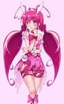  antenna_hair bad_id bad_pixiv_id bike_shorts boots bow breasts choker cure_happy head_wings hoshizora_miyuki long_hair magical_girl nean pink pink_bow pink_choker pink_eyes pink_hair pink_shorts pink_skirt precure shorts shorts_under_skirt shy skirt small_breasts smile_precure! solo tiara torn_bike_shorts torn_clothes twintails white_background 