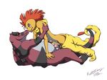 anthro balls biceps chubby claws crocodile duo erection french_kissing frottage gay kattotang kissing krookodile lizard male nintendo overweight penis plain_background pok&#233;mon pok&eacute;mon reptile scalie scrafty sex tongue video_games white_background 