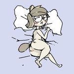  bed blush breasts butt eileen eyewear female glasses hair looking_at_viewer mole nude pillow pussy regular_show solo unknown_artist 