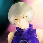  bad_id bad_pixiv_id closed_mouth elizabeth_(persona) face looking_at_viewer no_hat no_headwear persona persona_3 portrait short_hair smile solo ultra00 white_hair yellow_eyes 