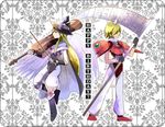  1girl brother_and_sister cosplay costume costume_switch hamel hamel_(cosplay) happy_birthday horn instrument red_armor scythe siblings sizer sizer_(cosplay) twins violin violinist_of_hameln wings yasumi_(aitne) 