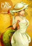  bare_shoulders beancurd breasts cassiopeia_du_couteau dress forked_tongue gloves green_hair hat lamia large_breasts league_of_legends looking_at_viewer monster_girl red_eyes solo tongue 