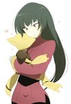  :/ abra black_hair gen_1_pokemon grey_eyes heart hug long_hair muu1519 natsume_(pokemon) pantyhose pokemon pokemon_(creature) pokemon_(game) pokemon_frlg 