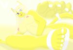  :p anthro blue_eyes bow breasts cat deity feline female foot_fetish goddess mammal nipples patrickgainher pose sandals smile solo tongue tongue_out yellow yellow_theme zerogiga 