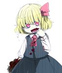  blood bloody_clothes mouth_pull nasimura open_mouth rumia sharp_teeth sketch slit_pupils solo teeth touhou 