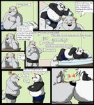  &hearts; bear belly blush bod canine chest_tuft chubby comic fur gay heterochromia jakegr kanon kissing male mammal overweight panda romantic slice_of_life topless tuft 