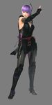  3d absurdres ayane_(doa) dead_or_alive dead_or_alive_5 headband highres purple_hair red_eyes simple_background solo standing tassel 