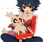  bad_id bad_tumblr_id blue_hair delibird gen_2_pokemon gloves holding hue_(pokemon) pikiru pokemon pokemon_(creature) pokemon_(game) pokemon_bw2 