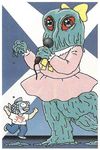  dress fish godzilla_(series) godzilla_vs_hedorah hedorah kaiju marine microphone red_eyes slime smog_monster unknown_artist what 