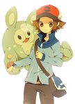  bad_id bad_tumblr_id bag baseball_cap brown_eyes brown_hair gen_5_pokemon hat jacket pikiru pokemon pokemon_(creature) pokemon_(game) pokemon_bw reuniclus touya_(pokemon) 