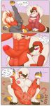  2019 anthro avian balls big_balls big_breasts big_penis blaziken breasts canid canine clothed clothing comic cum cum_inside dialogue digital_media_(artwork) duo english_text erection female fur hair lycanroc male male/female mammal midnight_lycanroc nintendo nipples nude penetration penis pok&eacute;mon pok&eacute;mon_(species) pussy sex simple_background smile starit stretching text vaginal vaginal_penetration video_games white_fur 