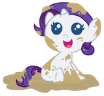  blue_eyes cub dirty equine female feral flausch-katzerl friendship_is_magic fur horn horse mammal mud my_little_pony open_mouth plain_background pony rarity_(mlp) smile solo transparent_background unicorn watermark white_fur young 