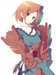  armor belt brown_hair final_fantasy final_fantasy_tactics_a2 final_fantasy_tactics_advance frimelda_lotice green_eyes hijiki_(hijikini) short_hair smile solo 