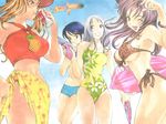  :d :p ;d animal_ears animal_print armpits ashihara_tomoe bikini blue_eyes blue_hair blue_nails blush bracelet breast_envy breasts can casual_one-piece_swimsuit cat_ears cloud day drink dual_wielding fang fingernails flat_chest floral_print food food_themed_clothes front-tie_top fruit grey_eyes gun hair_ornament hairclip haru_(majin_~devil~) hat hayashi_(majin_~devil~) holding inflatable_raft jewelry large_breasts leopard_print long_fingernails long_hair majin_~devil~ multiple_girls nail_polish official_art one-piece_swimsuit one_eye_closed oogure_ito open_mouth orange_eyes orange_hair outdoors pineapple pink_nails print_bikini print_swimsuit purple_eyes purple_hair sarong satomi_(majin_~devil~) see-through short_hair side-tie_bikini sky smile sports_bikini squirrel standing swimsuit tiger_print tongue tongue_out twintails underboob wallpaper water_gun weapon white_hair yellow_sarong 