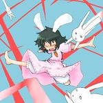  barefoot bunny golden_pe_done happy inaba_tewi oekaki smile solo touhou 