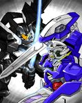  flag_custom gundam gundam_00 gundam_exia lowres mecha no_humans oekaki 