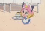  animated animated_gif food lowres maid potemayo potemayo_(character) pudding solo waitress 