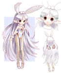  animal_ears brown_eyes bunny_ears bunnysuit fishnet_pantyhose fishnets high_heels katahira_masashi multiple_views original pantyhose pointy_ears purple_hair shoes 