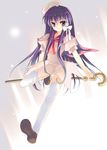  arikawa_satoru benesse clannad cosplay fujibayashi_kyou hatena_yousei hatena_yousei_(cosplay) pink_cape solo thighhighs 