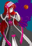  artist_request blood full_moon gothic gothic_lolita lolita_fashion moon red_hair red_moon solo toono_akiha tsukihime vermillion_akiha 