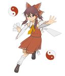  brown_hair hair_between_eyes hakurei_reimu lowres solo torque touhou yin_yang 