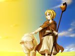  bell caryo nora_arento sheep shepherd shepherd's_crook solo spice_and_wolf staff takeda_yukimura 