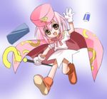  ? benesse cape hat hatena_yousei pink_cape pink_hair pink_hat solo staff umekichi 