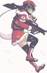  artist_request christmas copyright_request gun japan lowres oekaki santa_costume solo thighhighs weapon 