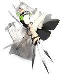  between_fingers highres izayoi_sakuya knife red_eyes silver_hair solo touhou usapiyo 