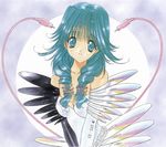  angel_flavor artbook cable cd elbow_gloves frills gloves long_hair low-tied_long_hair nanase_aoi solo twintails 