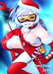  breasts christmas cleavage goggles medium_breasts noise_(tsuzuki) original santa_costume solo thighhighs 