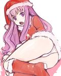  christmas face ha-ru long_hair louise_francoise_le_blanc_de_la_valliere panties santa_costume solo underwear zero_no_tsukaima 