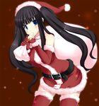  christmas copyright_request food kaneru popsicle santa_costume solo thighhighs zettai_ryouiki 