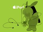  artist_request braid digital_media_player earbuds earphones earphones_removed green hoihoi-san ichigeki_sacchuu!!_hoihoi-san ipod ipod_ad minigirl silhouette solo 