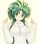  green_hair imageboard_colors jochuu-san lowres oekaki original simple_background solo sweater yagisaka_seto 