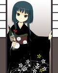  alcohol bottle copyright_request cup ikura_hato japanese_clothes kimono sake smile solo 