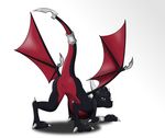  absurd_res all_fours anus bent_over butt cynder digitigrade dragon female feral hi_res looking_at_viewer plain_background presenting presenting_hindquarters pug pussy raised_tail scalie solo spyro_the_dragon unknown_artist video_games white_background wings 