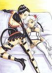  2girls animal_ears bed bell bells bishoujo_senshi_sailor_moon bishoujo_senshi_sailor_moon_sailor_stars black_hair boots breasts cat_tail clitoris grey_eyes iron_mouse looking_at_viewer mouse_ears multiple_girls nipples pussy sailor_iron_mouse sailor_moon sailor_tin_nyanko smile tail thighhighs tin_nyanko twintails uncensored white_hair yuri 