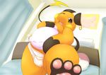  brown_eyes chubby comic fur male nintendo orange_fur pok&#233;mon pokemon raichu rodemaru solo underwear video_games 