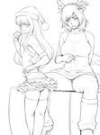  christmas greyscale hairu kazama_asuka lili_(tekken) monochrome multiple_girls tekken thighhighs 