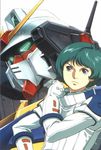  blue_eyes blue_hair collaboration cover_image gundam gundam_mk_ii kamille_bidan male_focus mecha naka_morifumi onda_naoyuki pilot_suit solo zeta_gundam 