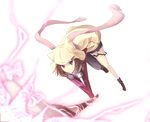  black_legwear brown_eyes brown_hair copyright_request electricity fantasy foreshortening full_body hat holding holding_sword holding_weapon kneehighs looking_at_viewer magic satomi short_hair simple_background slashing solo sword unsheathed weapon white_background 
