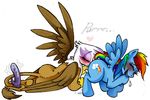  &lt;3 avian blue_feathers blue_fur blush brown_feathers brown_fur cutie_mark dildo duo equine eyes_closed female feral friendship_is_magic fur gilda gilda_(mlp) gryphon hair horse interspecies lesbian mammal multi-colored_hair my_little_pony oral pegasus plain_background pony pussy_juice rainbow_dash rainbow_dash_(mlp) rainbow_hair sex_toy susiebeeca text vaginal white_background white_feathers wings 