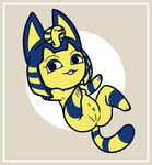  abstract_background animal_crossing ankha black_eyes breasts cat egyptian feline female fiztheancient mammal navel nintendo nude open_mouth paws pussy ringed_tail video_games 