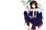  accel_world black_hair dress girl kuro_yuki_hime long_hair 