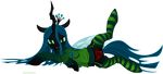  absurd_res changeling cloth crown eyes fangs female feral friendship_is_magic green green_eyes hair hi_res horn jungleanimal junglepony legwear long_hair looking_at_viewer my_little_pony panties queen_chrysalis_(mlp) socks solo stockings underwear wings 