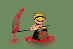  blonde_hair blood cartoon_network hairband highres mandy rariatto_(ganguri) scythe solo the_grim_adventures_of_billy_&amp;_mandy 